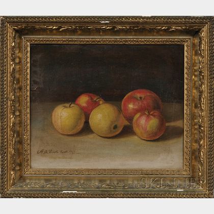 Moses B. Russell (American, 1809-1884) Still Life with Apples.