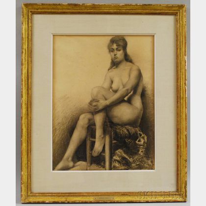 Ralph Wormeley Curtis (American, 1854-1922) Nude - Knee in Hand