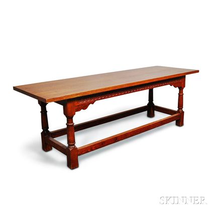 Wallace Nutting Renaissance-style Carved Oak Refectory Table