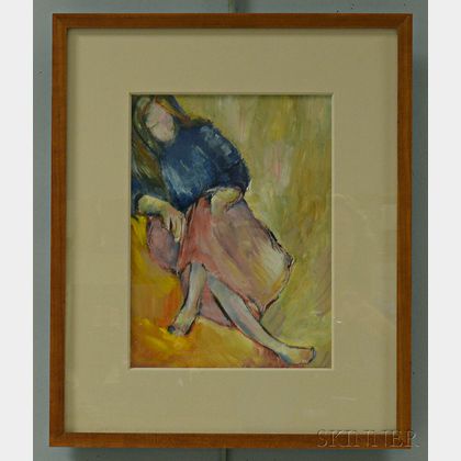 Abstract School, 20th Century Seated Woman with Crossed Legs