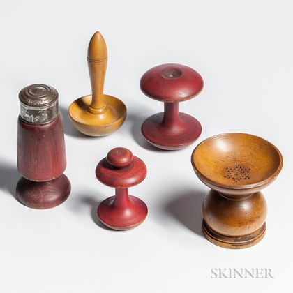 Five Painted Shaker Domestic Items