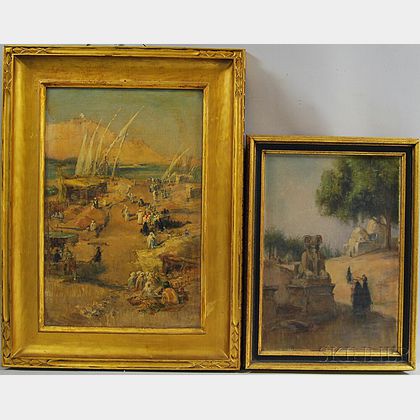 Continental School, 20th Century Two Paintings with North African Subjects.