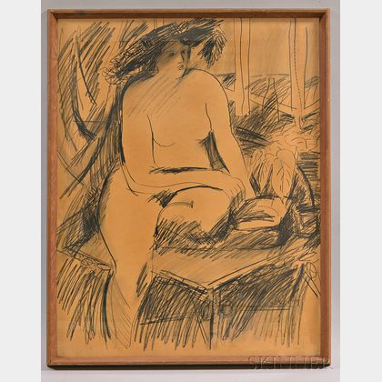 Framed Charcoal Figure Drawing