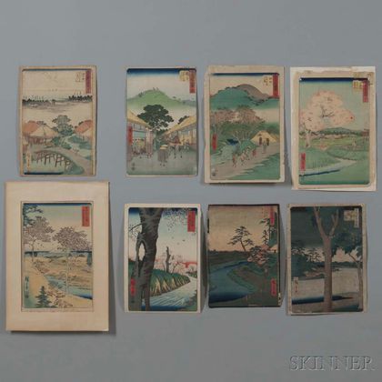 Utagawa Hiroshige (1797-1858),Eight Woodblock Prints