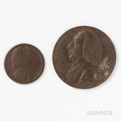 Two Copper/Bronze William Pitt Medals/Tokens