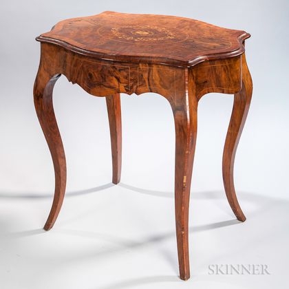 Louis XV-style Burl Walnut Side Table