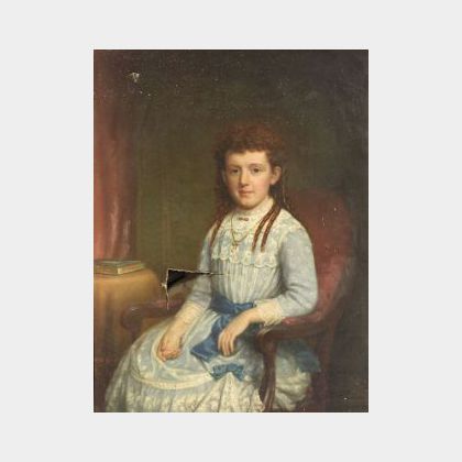 James Sullivan Lincoln (American, 1811-1888) Portrait of a Little Girl in Blue