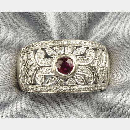 18kt White Gold, Ruby, and Diamond Ring, Le Vian