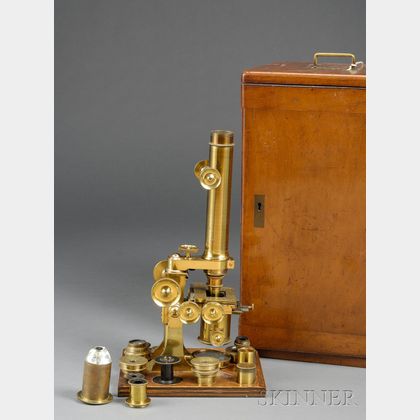 Lacquered Brass Compound Microscope by Anderson