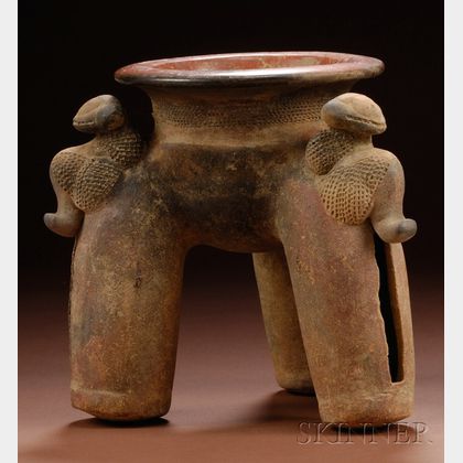 Pre-Columbian Pottery Tripod Vessel