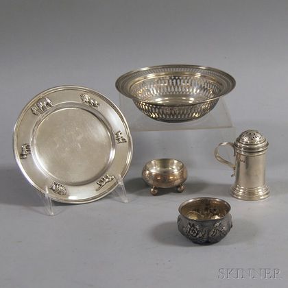 Five Small Pieces of Sterling Silver Tableware