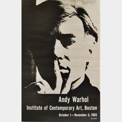 After Rudy Burckhardt (Swiss/American, 1914-1999) Andy Warhol Exhibition Poster, Institute of Contemporary Art, Boston