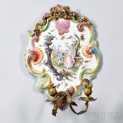 Faience Two-light Wall Sconce