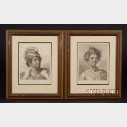 Pair Framed Engraved Hawaiian Portraits