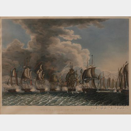 Thomas Sully and Francis Kearny (American, Early 19th Century) THE BATTLE ON LAKE ERIE. Fought Sept. 10th 1813-First View.