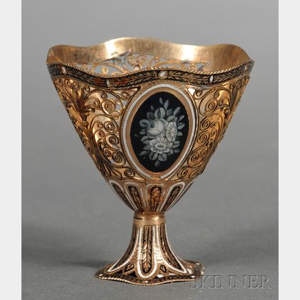 Continental Gold and Enamel Egg Cup