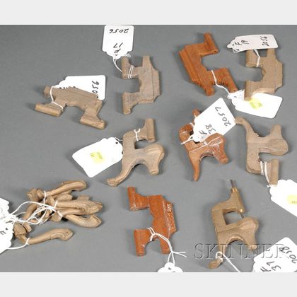 Assorted Group of Wood Patterns and Brass Castings for Horological Shop Tools