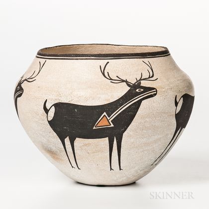 Contemporary Acoma Polychrome Pottery Jar