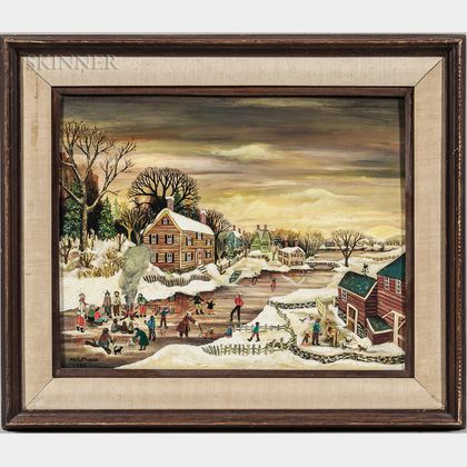 Janet Munro (American, b. 1949) Village in Winter