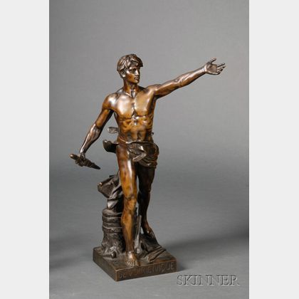 Eugene Marioton (French, 1854-1925) Bronze Figure of Civic Duty, c. 1900