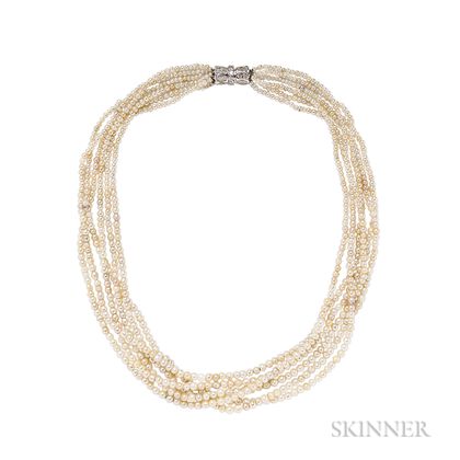 18kt White Gold, Diamond, and Pearl Torsade, Cartier