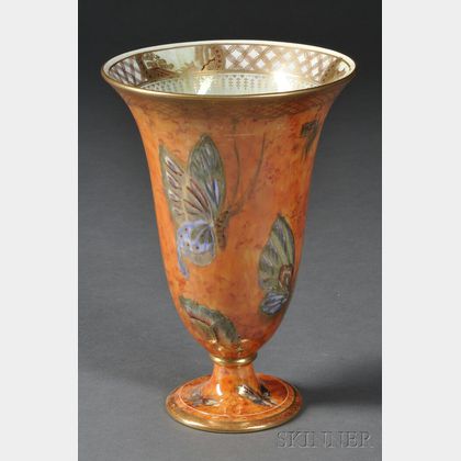 Wedgwood Butterfly Lustre Trumpet Vase