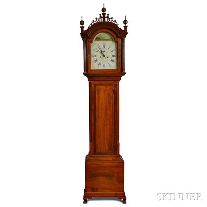 Cherry Tall Clock Attributed to Abel Stowell