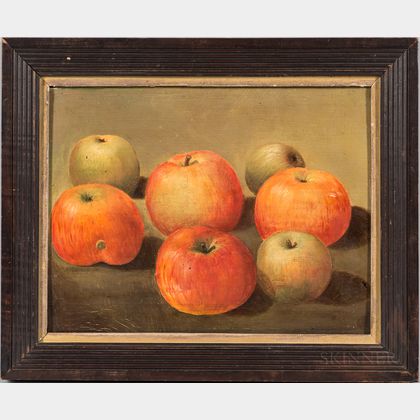 American School, 19th Century Still Life with Seven Apples