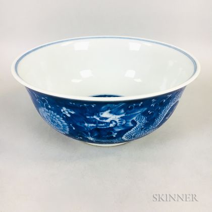 Blue and White Dragon Bowl