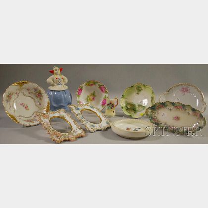 Ten Pieces of Hand-painted and Decorated Porcelain and a Dutch Girl Cookie Jar