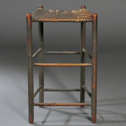 Tall Gray-painted Stool
