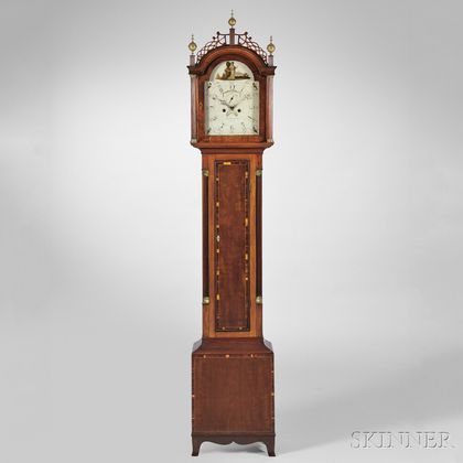 Levi and Abel Hutchins Mahogany Tall Clock