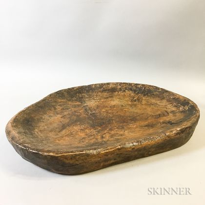 Large Carved Wood Platter