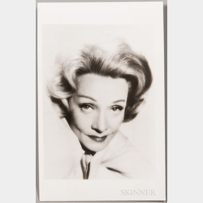 Signed Marlene Dietrich (1901-1992) Photo Postcard