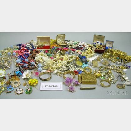 Two Bags of Assorted Vintage and Later Costume Jewelry