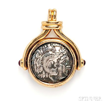18kt Gold and Ancient Coin "Monete" Pendant, Bulgari