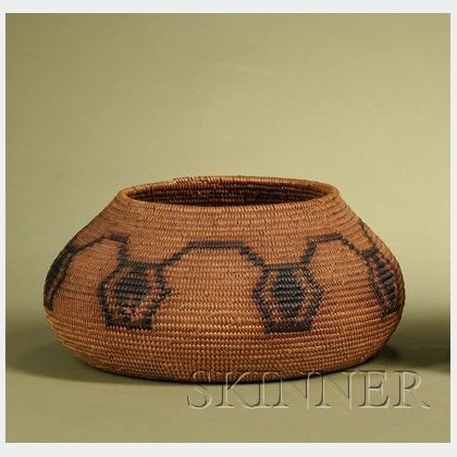 Native American Coiled Basketry Bowl