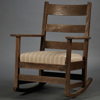 L & J.G. Stickley Oak Arts & Crafts Rocking Chair