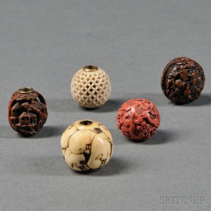 Five Ojime Beads