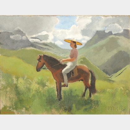 Joseph Inguimberty (1896-1971),Portrait of Alix Ayme on Horseback