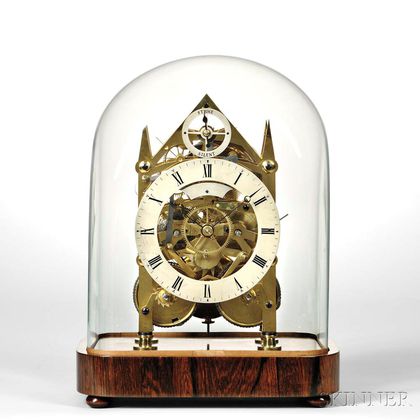 Miniature Hour-striking Fusee Skeleton Clock