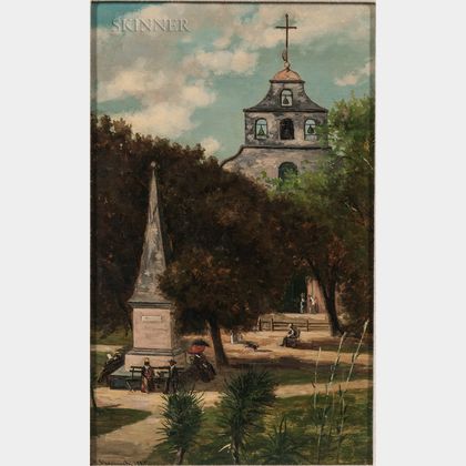 Frank Henry Shapleigh (American, 1842-1906) Cathedral and Spanish Monument, St. Augustine