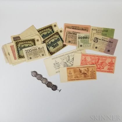 Small Group of German Inflation Money and Coins