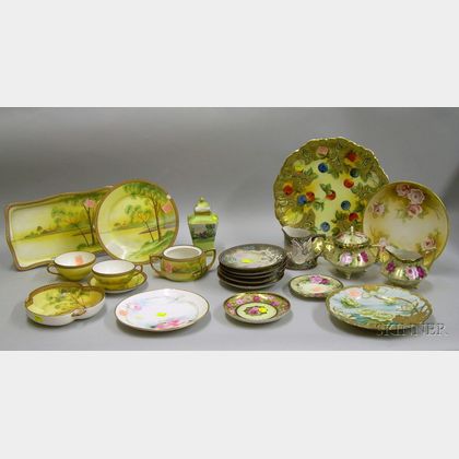 Twenty-two Pieces of Japanese and Nippon Decorated Porcelain Tableware. 