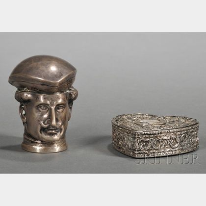 Two Small German .800 Silver Snuff Boxes