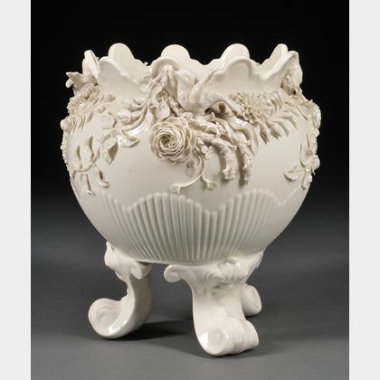 Belleek Porcelain Footed Rathmore Flowerpot
