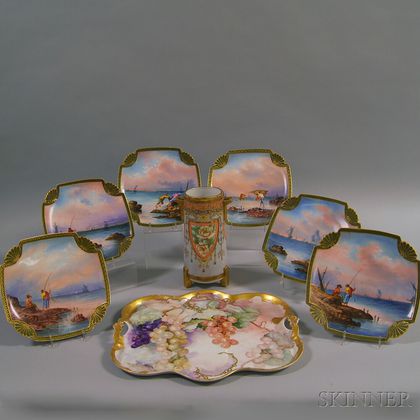 Eight Decorated Porcelain Items