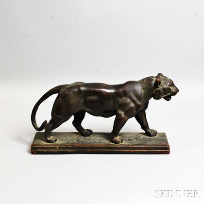 After Antoine-Louis Barye (French, 1796-1875) Bronze-clad Tiger