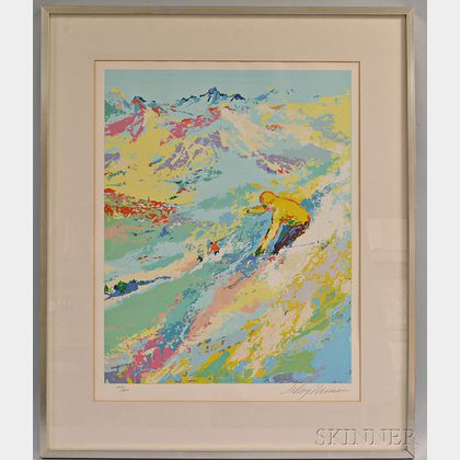 Framed LeRoy Neiman Lithograph of a Skier