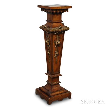 Neoclassical-style Carved Walnut Pedestal